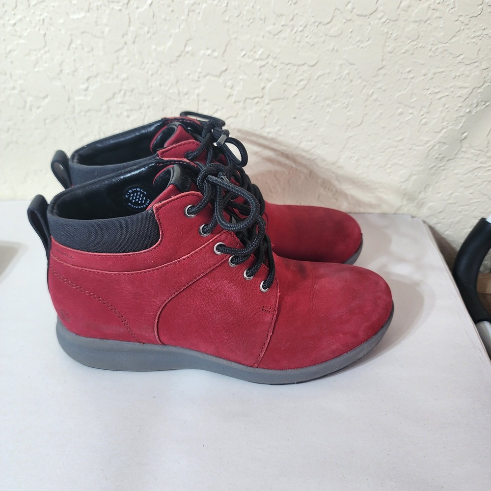 Clarks Unstructured Un Adorn Walk Red Waterproof Nubuck Ankle Boots Womens 6